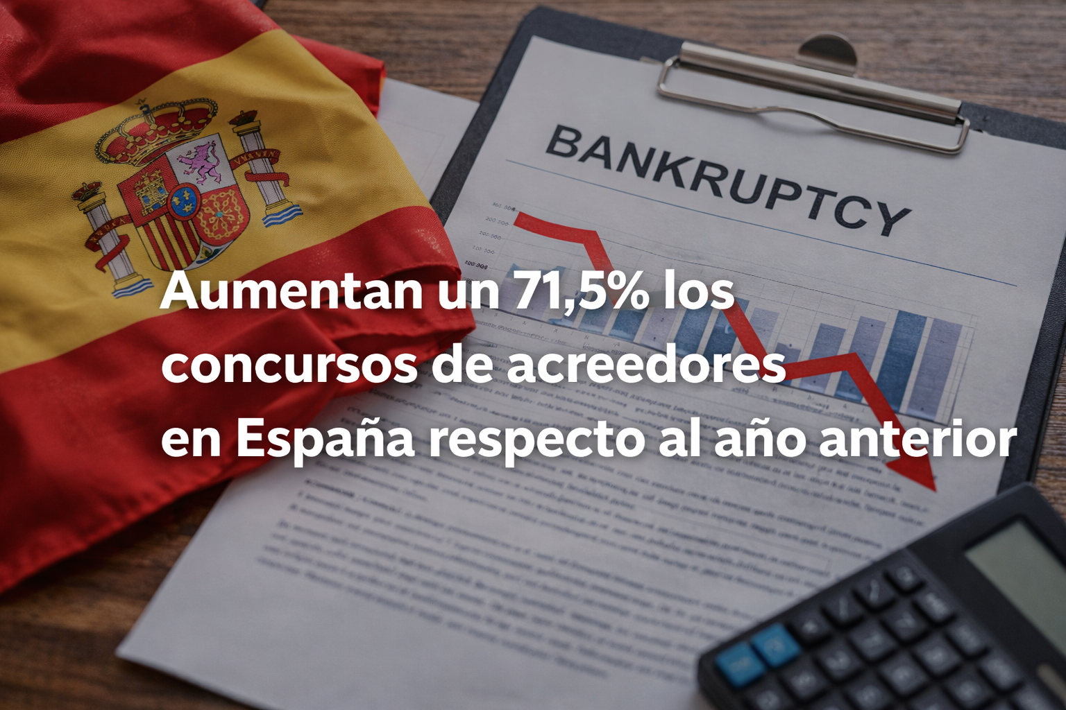 Aumentan un 71,5% los concursos de acreedores en España respecto al año anterior